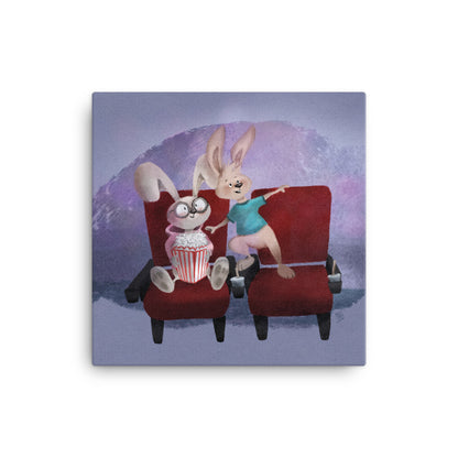 Bunnies at the movies - Canvas