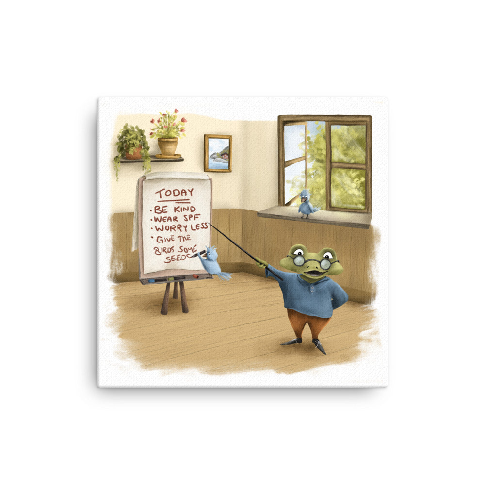 Advice from Professor Frog - Canvas