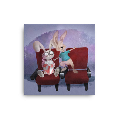 Bunnies at the movies - Canvas