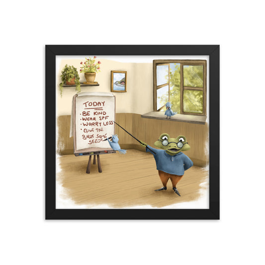 Advice from Professor Frog - Framed