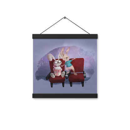 Bunnies at the movies - Hanging Poster